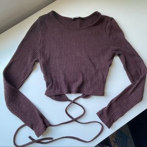 Brown long sleeve top size small